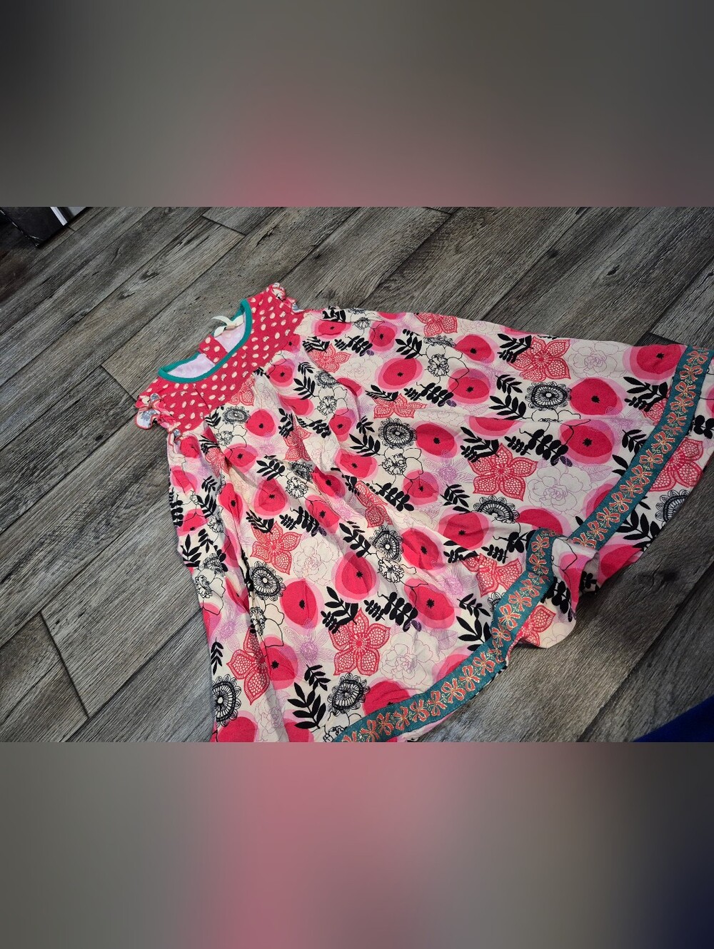 Matilda Jane Glad Tidings Dress Holiday Kitty Cat Floral Red (Girls Size 8)